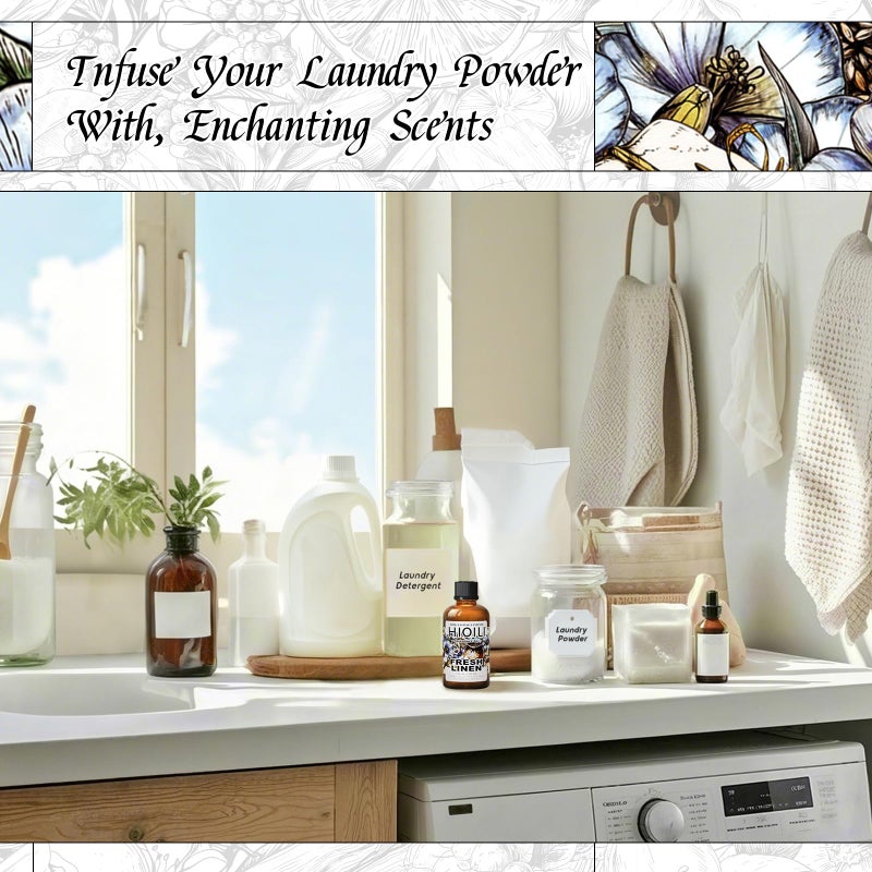 HIQILI Fresh Linen Fragrance Oil for Candle & Room Spray Making, Add to Dryer Balls, Freshie Scents for Essential Oil Diffuser - 1 Fl Oz - Image 5